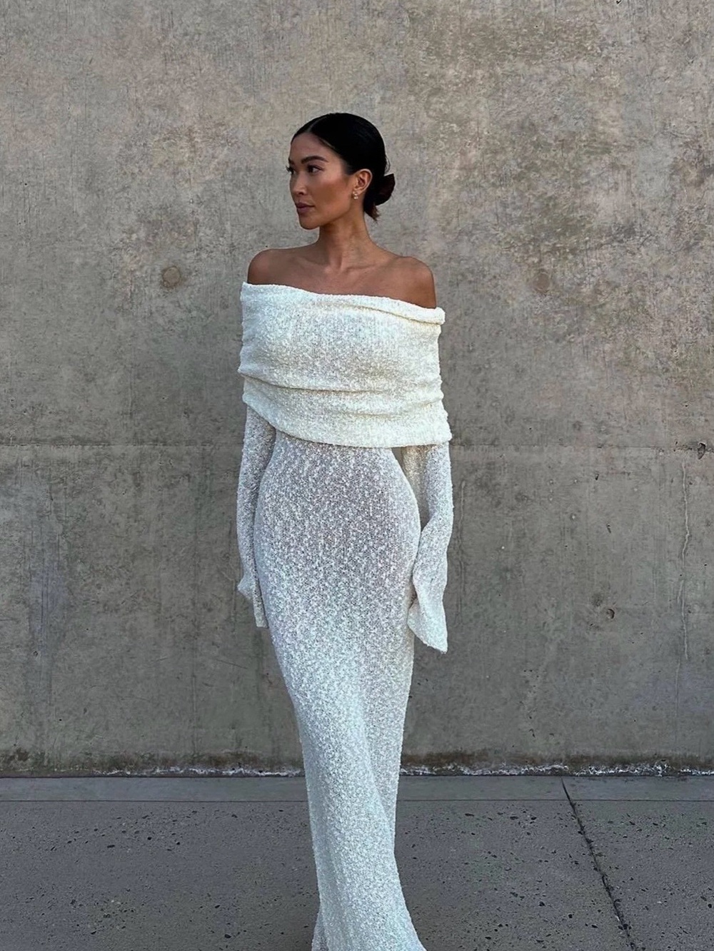 Meshki boucle maxi dress